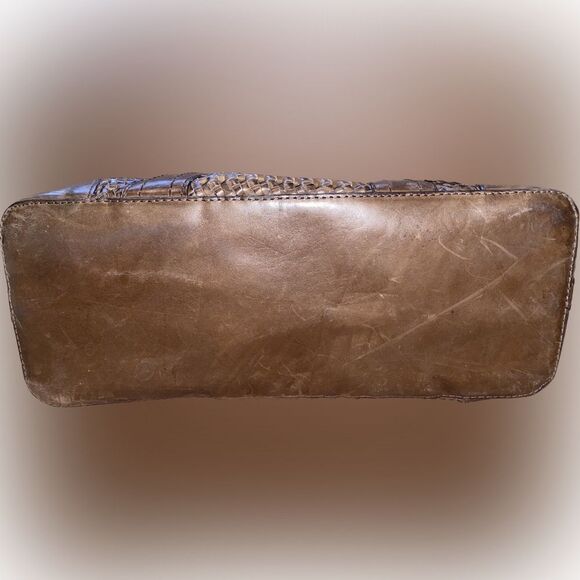 Frye Melissa Woven Shopper Tote Dark Brown Leather NO WALLET - Picture 6 of 10